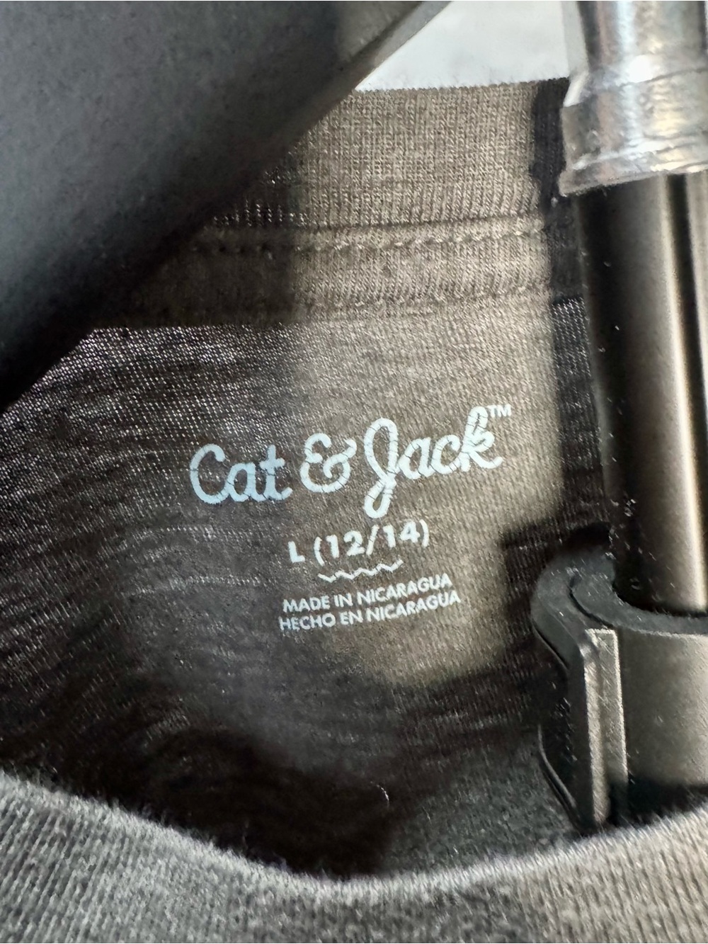 Cat & Jack Black Tee with Light Blue Logo - Picture 3 of 3